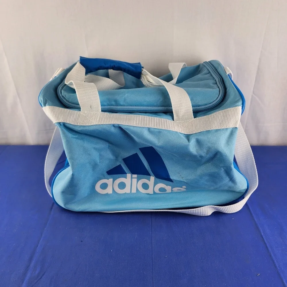 Adidas Diablo Small Duffel Bag Light‎ Blue/Real Blue White Gym Bag